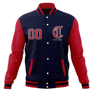 Vestes Letterman universitaires personnalisées à boutons-pression complets, manteaux de baseball personnalisés