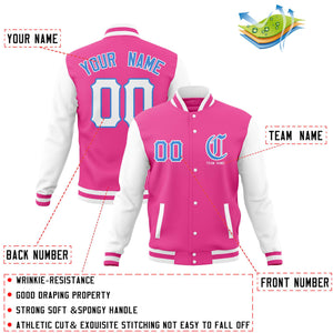 Custom Full-Snap Varsity Letterman Baseball Jackets Personalized Cotton Blend Coats