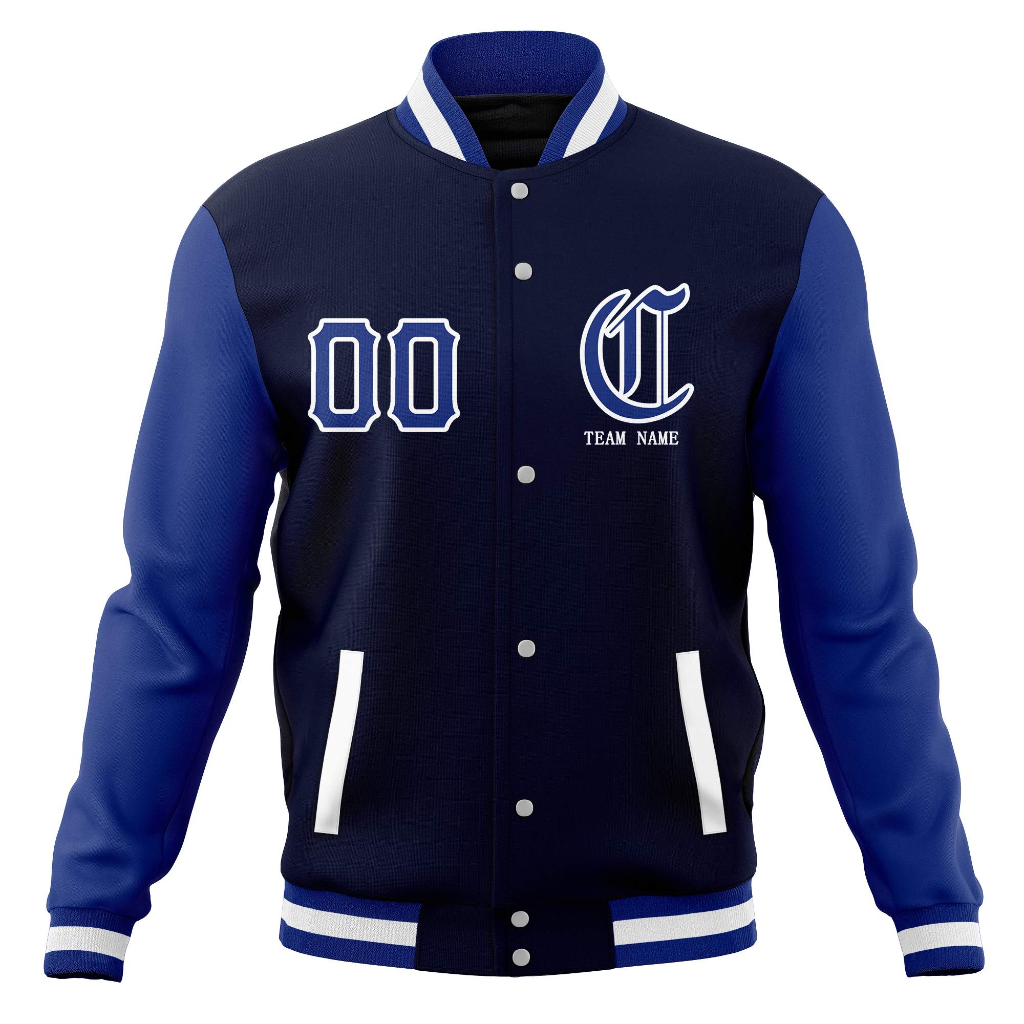 Custom Full-Snap Varsity Bomber Baseball Jackets Stitched Name Number