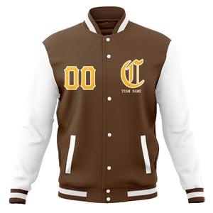 Vestes Letterman universitaires personnalisées à boutons-pression complets, manteaux de baseball personnalisés