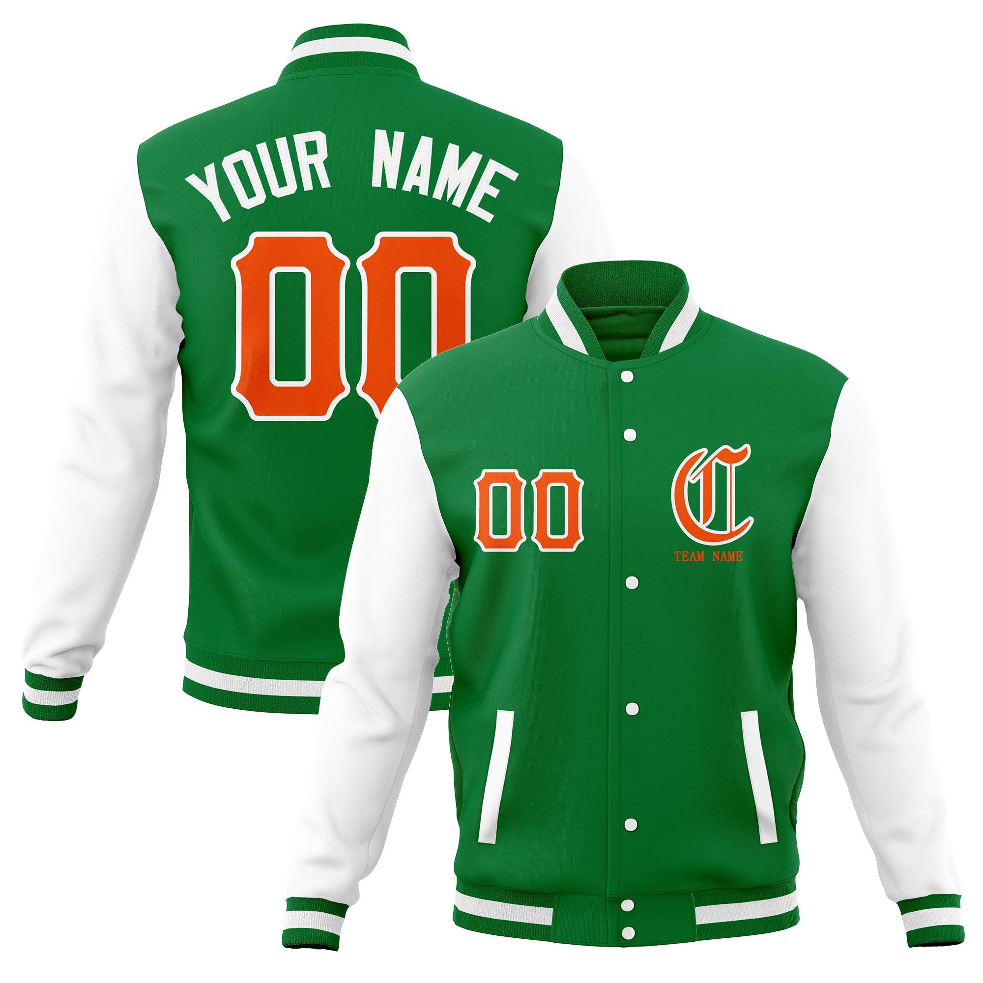 Custom Full-Snap Varsity Letterman Jackets Personalized Baseball Coats