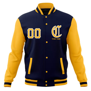 Custom Full-Snap Varsity Bomber Baseball Jackets Personalized Coats Stitched Name Number