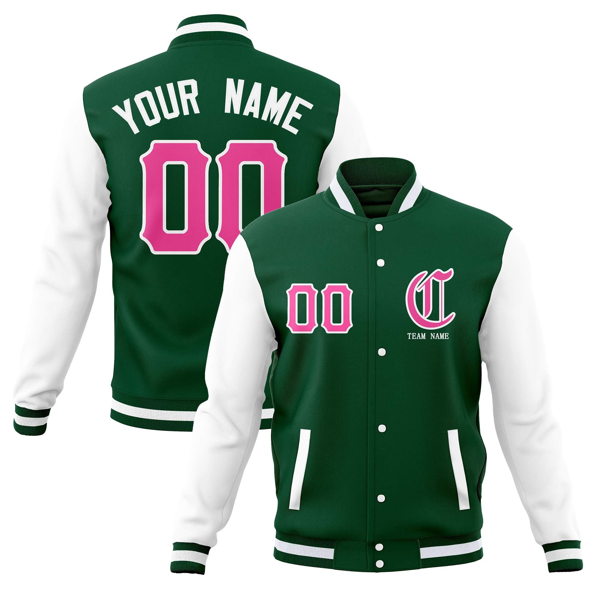 Custom Full-Snap Varsity Bomber Baseball Jackets Personalized Coats