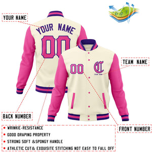 Custom Full-Snap Varsity Letterman Baseball Jackets Personalized Cotton Blend Coats