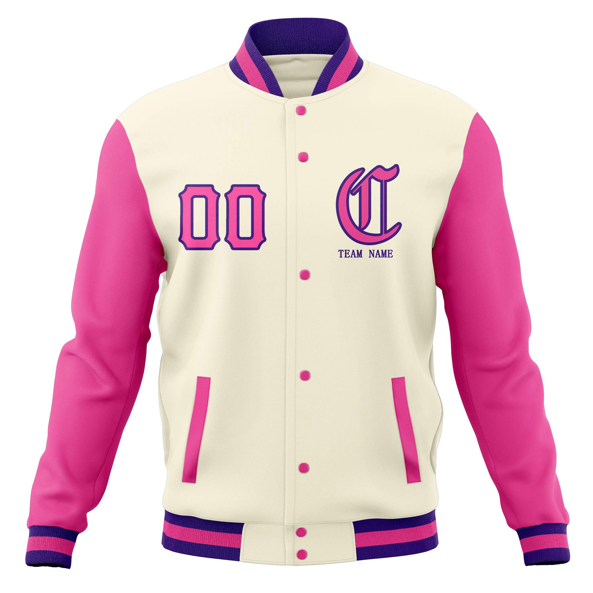 Custom Full-Snap Varsity Letterman Baseball Jackets Personalized Cotton Blend Coats