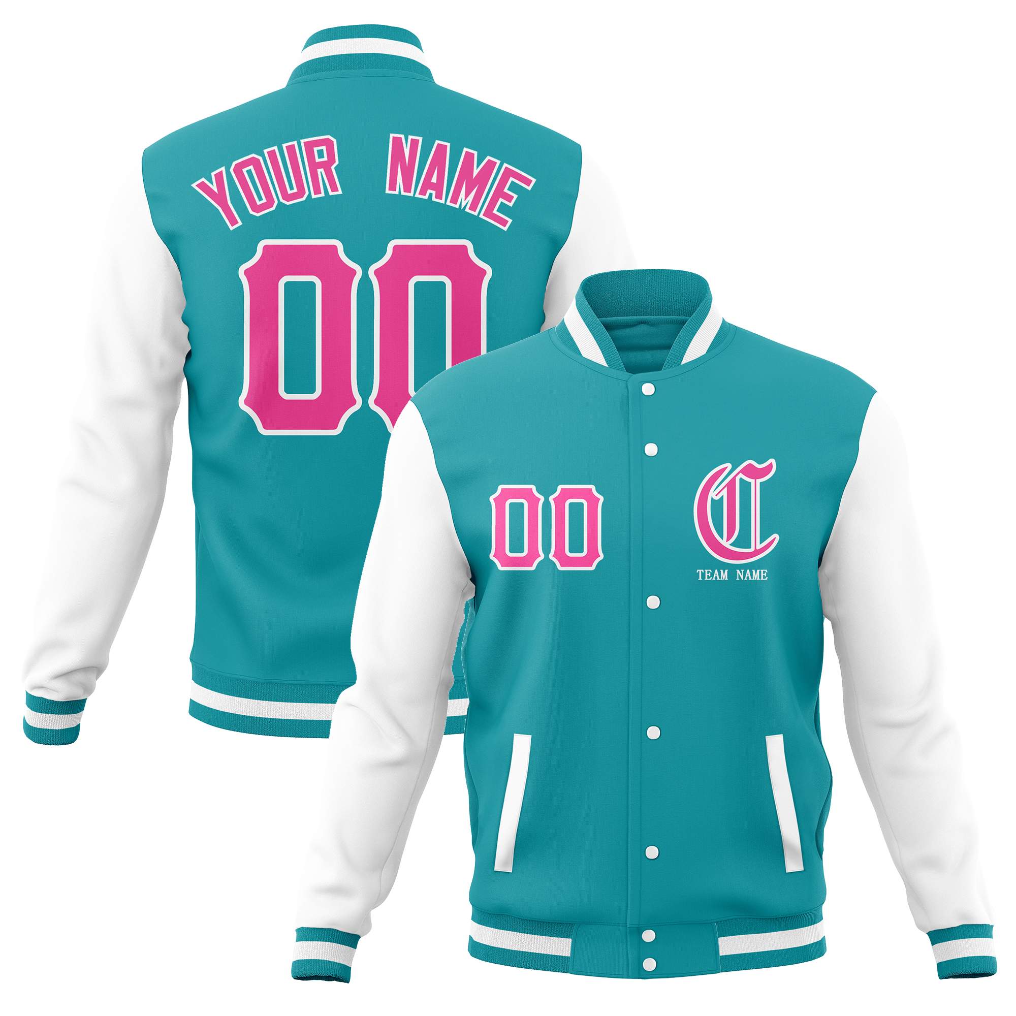 Custom Full-Snap Varsity Letterman Jackets Personalized Baseball Coats