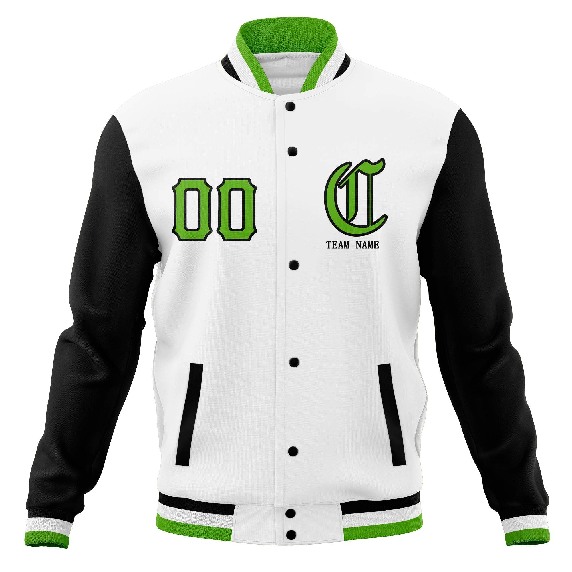 Vestes de baseball Bomber Varsity personnalisées à bouton-pression complètes, manteaux personnalisés