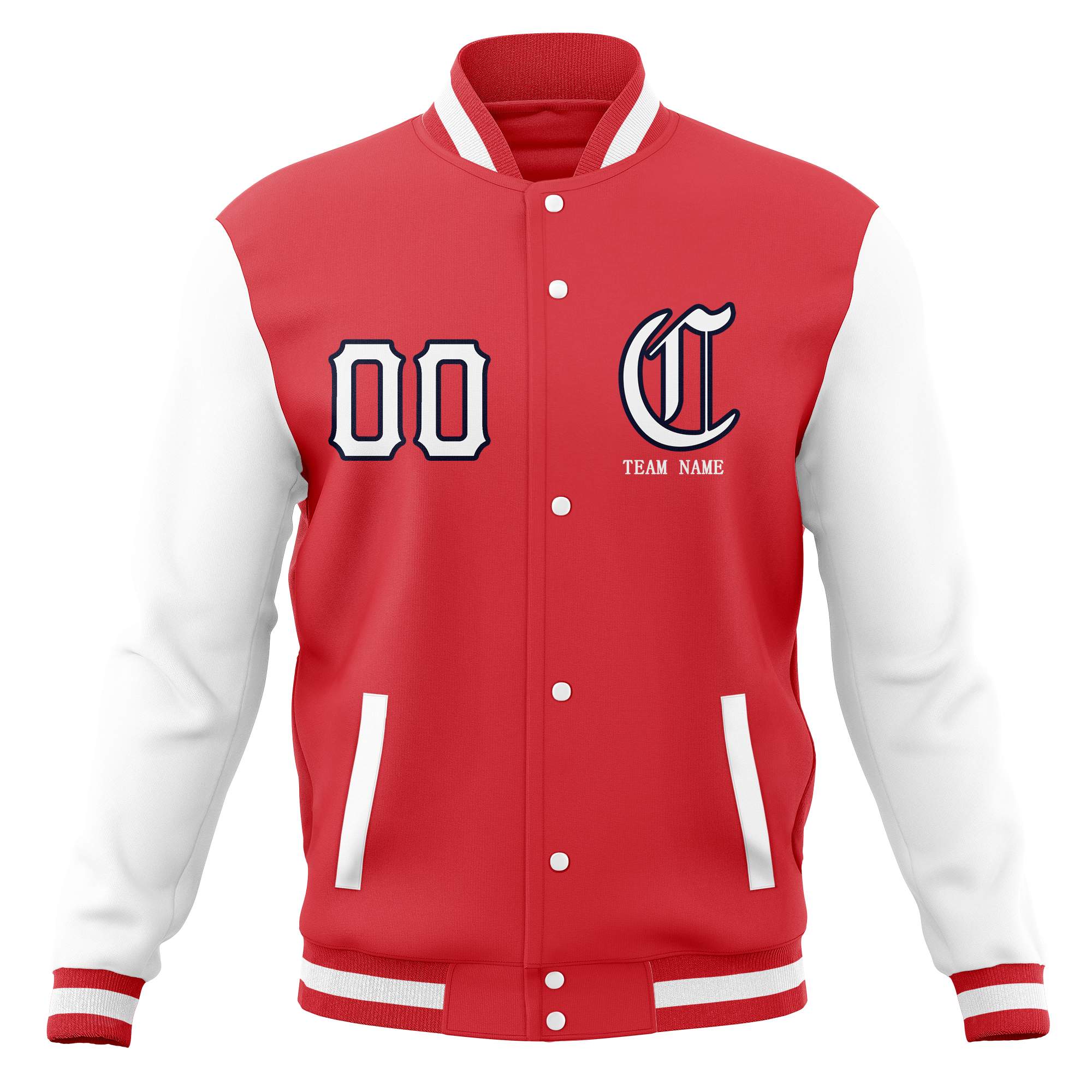 Custom Full-Snap Varsity Bomber Baseball Jackets Stitched Name Number