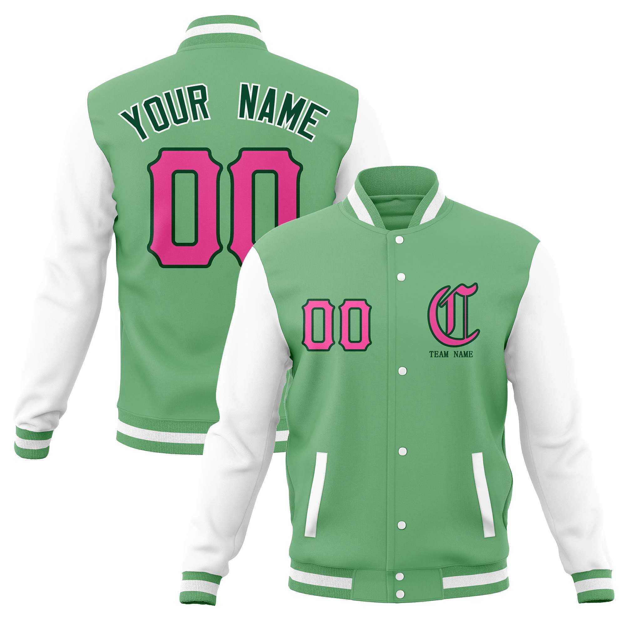 Custom Full-Snap Varsity Letterman Jackets Personalized Baseball Coats