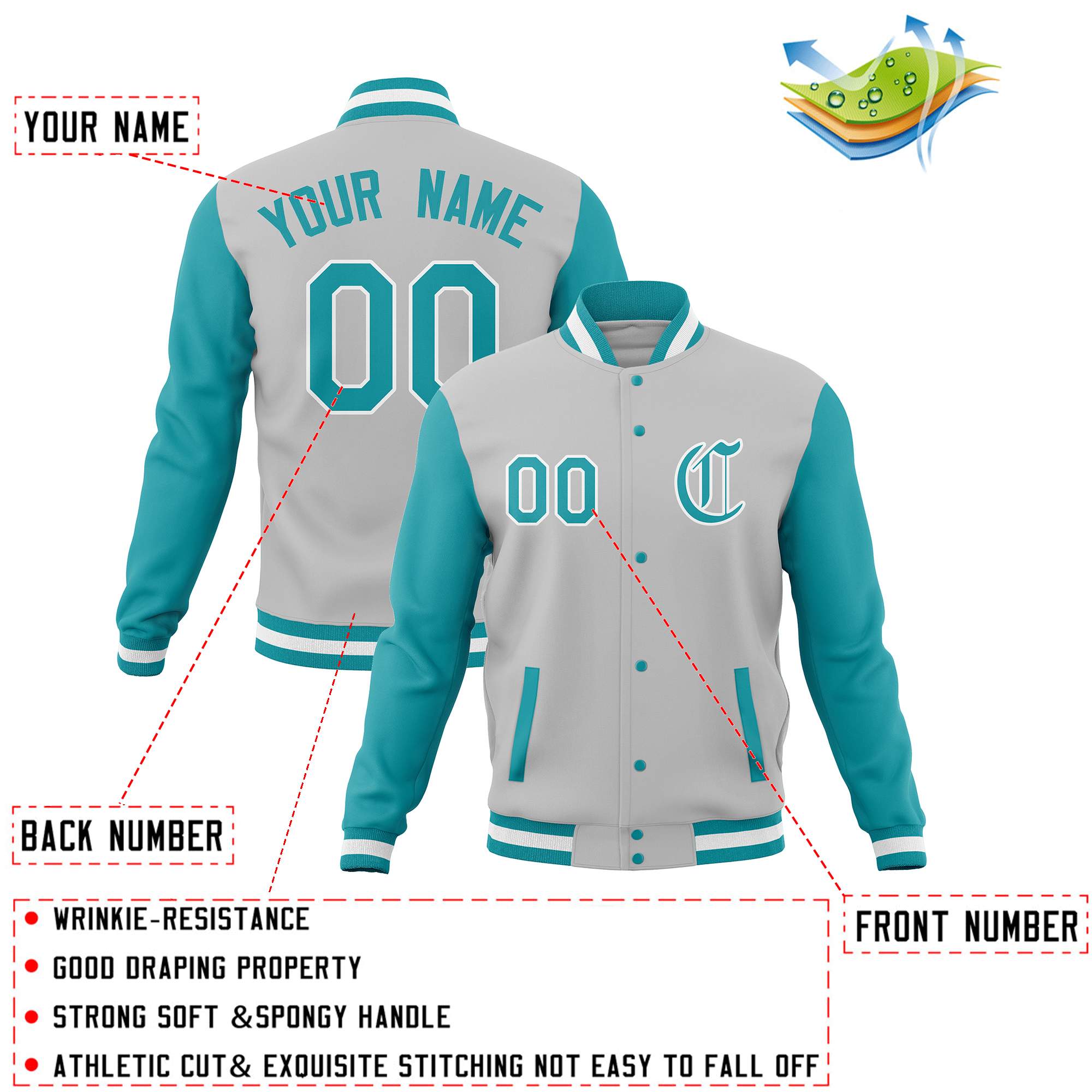 Custom Varsity Letterman Baseball Jackets Personalized Full-Snap Stitched Coats for Adults