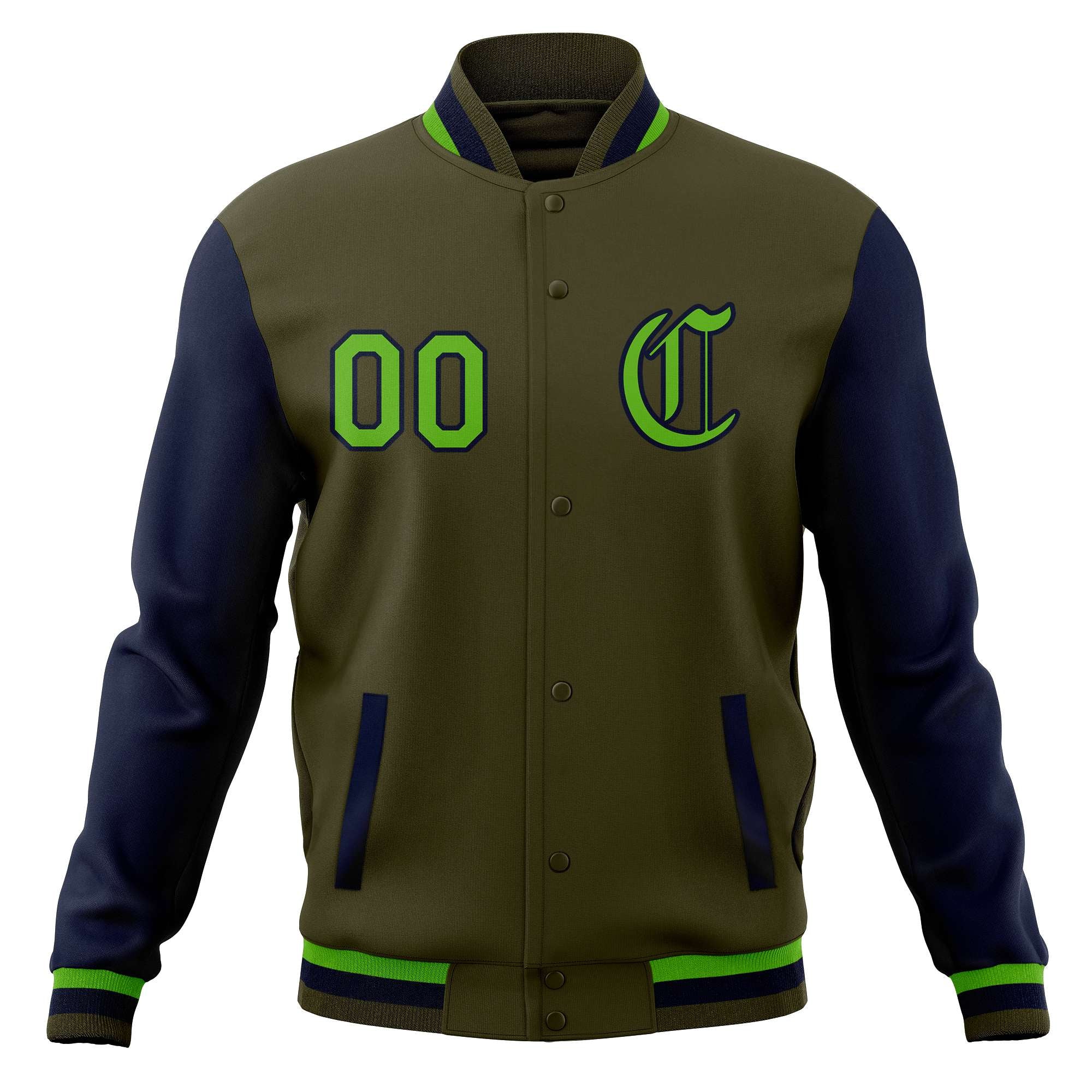 Custom Varsity Letterman Baseball Jackets Personalized Full-Snap Stitched Coats for Adults