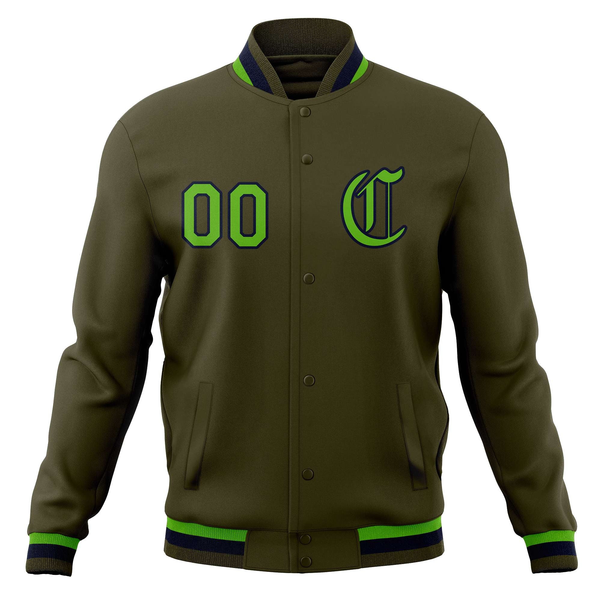 Custom Varsity Letterman Baseball Jackets Personalized Full-Snap with Raglan Sleeves