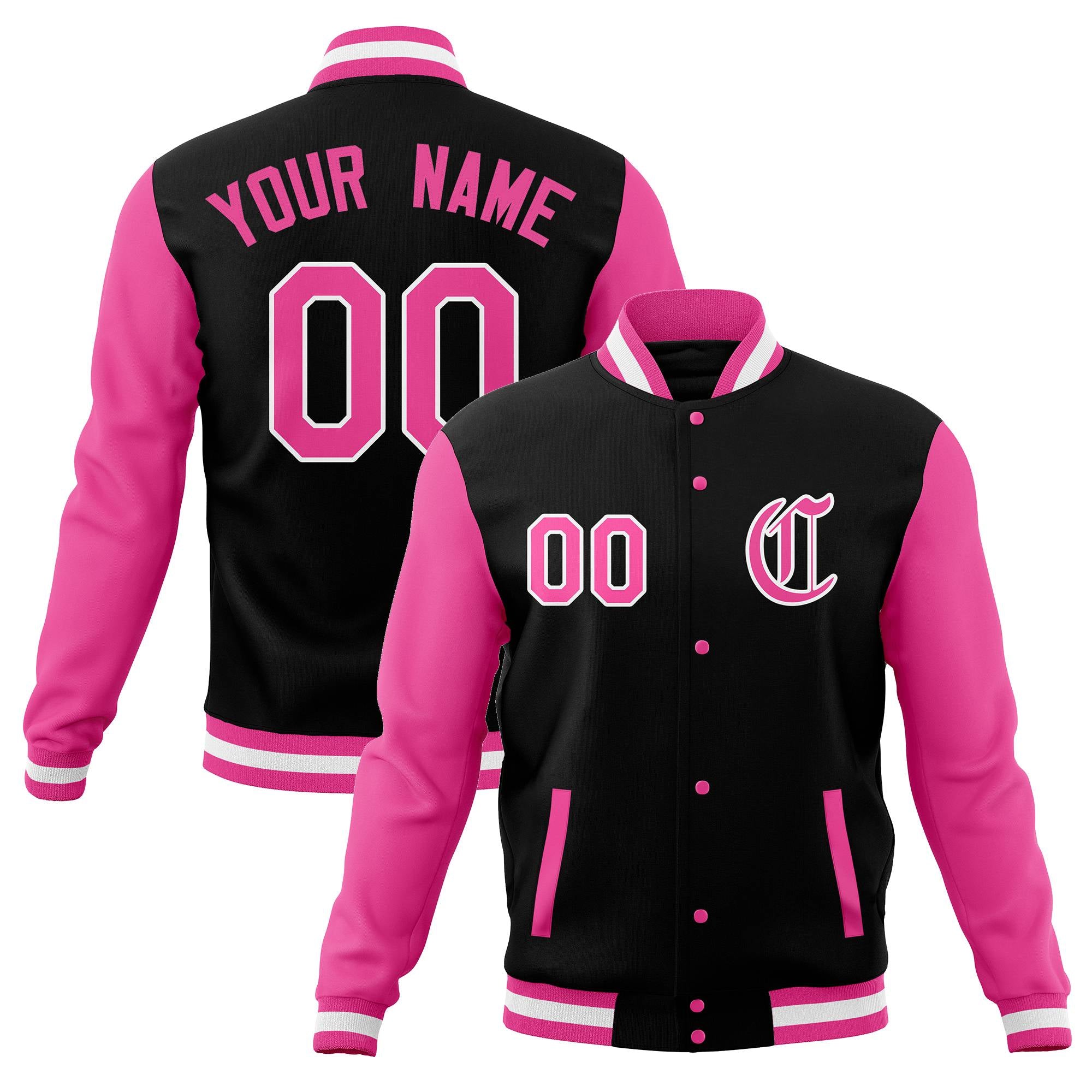 Custom Full-Snap Baseball Coats Raglan Sleeves Varsity Letterman Jackets