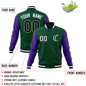 Custom Full-Snap Baseball Coats Raglan Sleeves Varsity Letterman Jackets