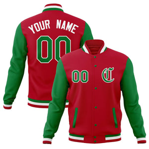 Custom Varsity Letterman Jackets Personalized Baseball Coats Full-Snap with Raglan Sleeves