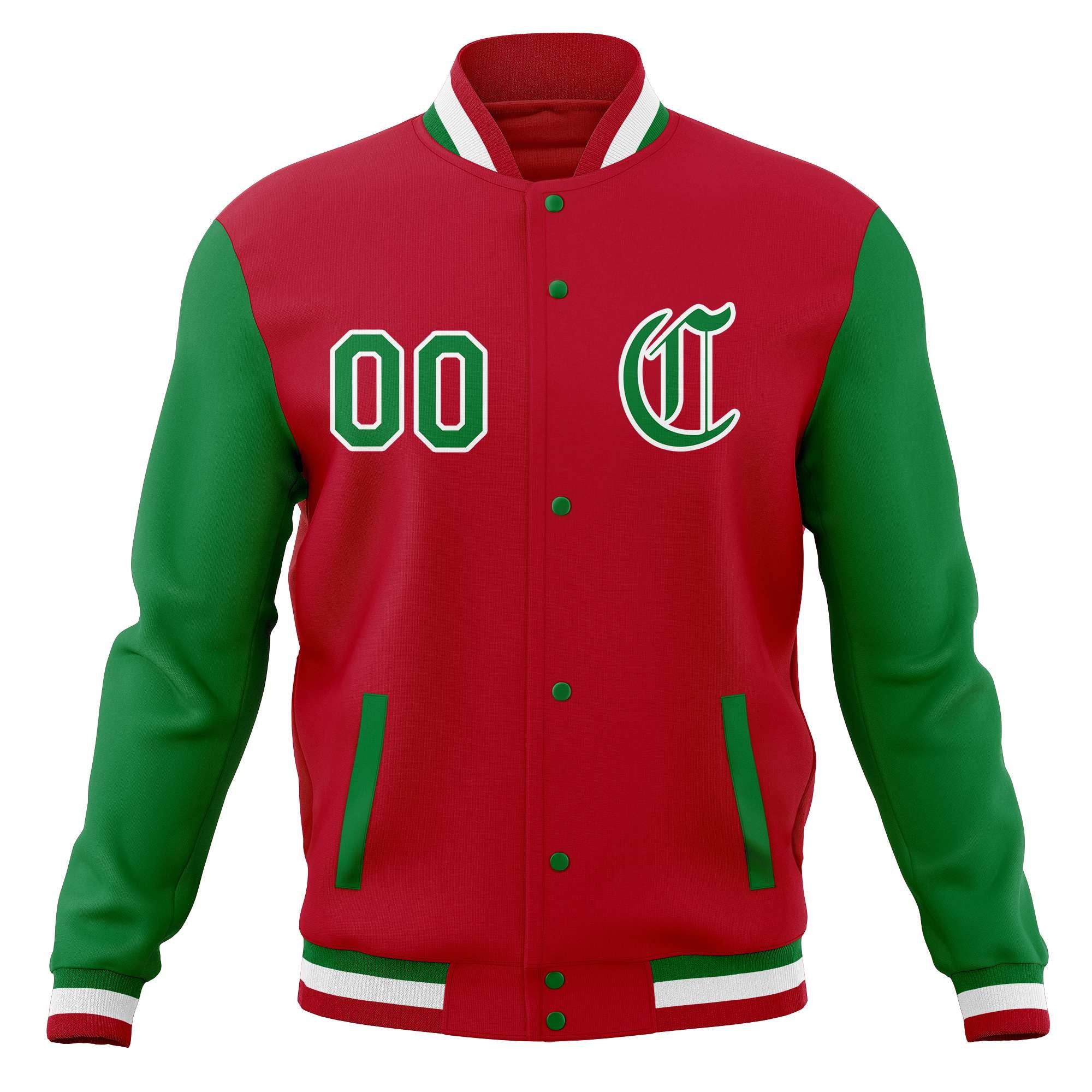 Custom Varsity Letterman Jackets Personalized Baseball Coats Full-Snap with Raglan Sleeves