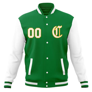 Vestes de baseball Varsity Letterman personnalisées à bouton-pression complète avec manches raglan