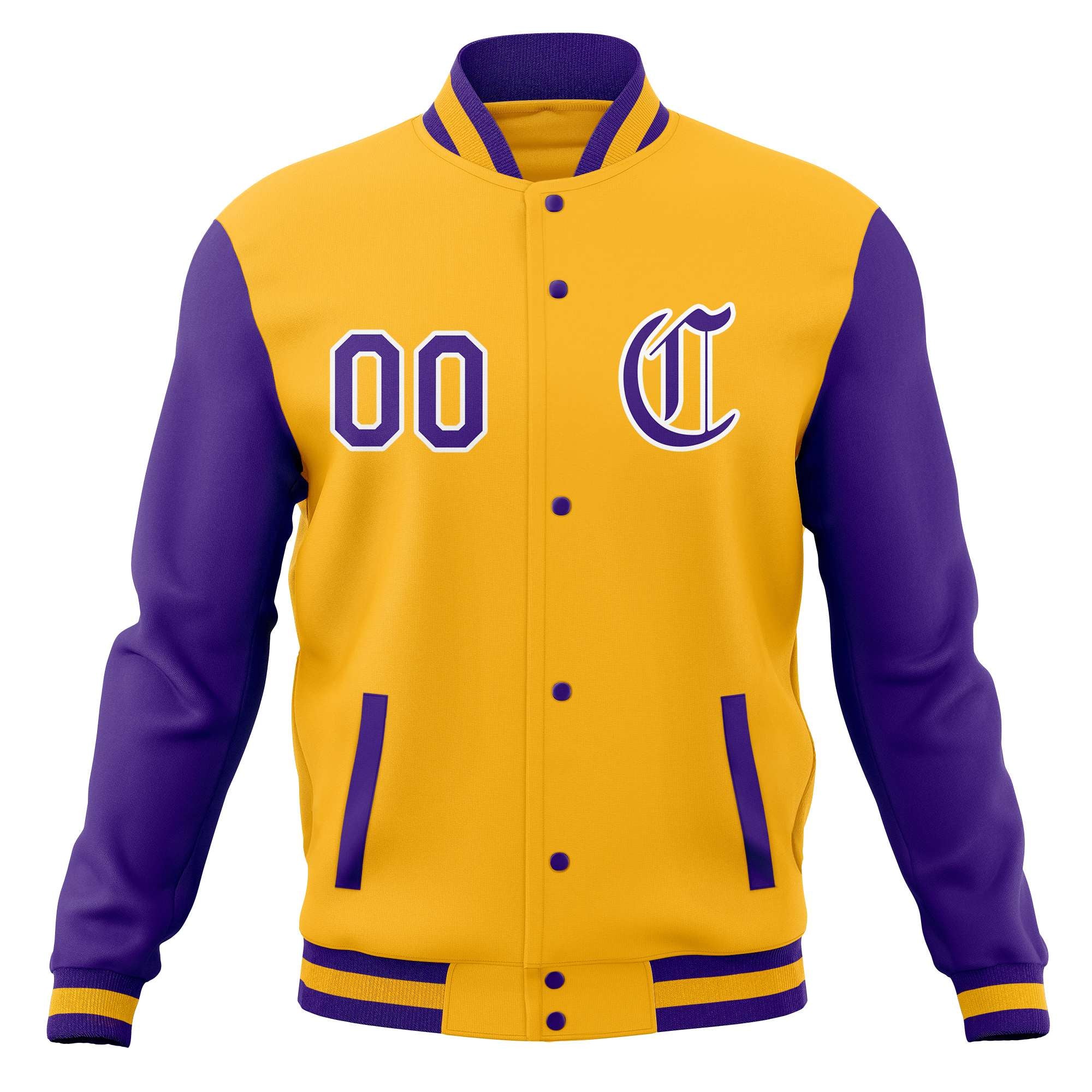 Custom Varsity Letterman Jackets Personalized Baseball Coats Full-Snap with Raglan Sleeves