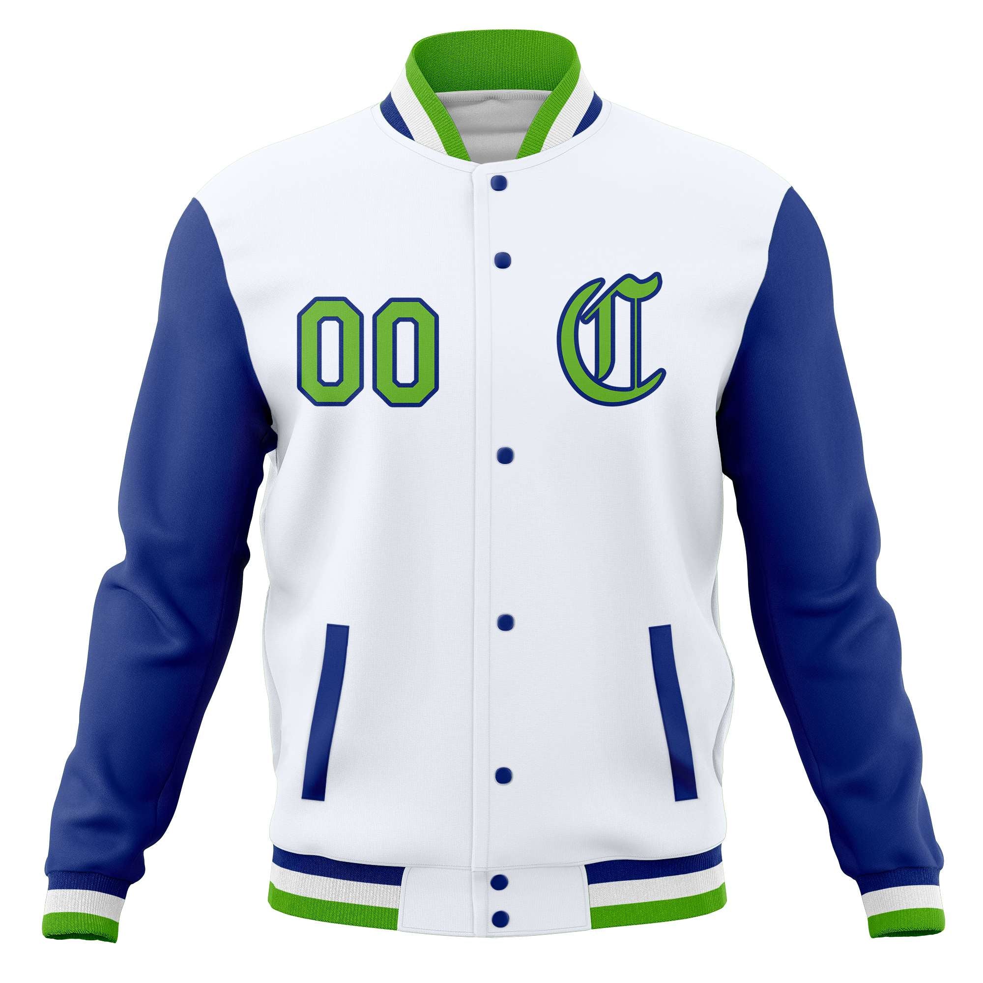 Custom Full-Snap Baseball Coats Raglan Sleeves Varsity Letterman Jackets