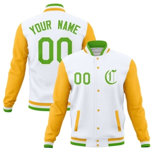 Custom Varsity Letterman Jackets Personalized Baseball Coats Full-Snap with Raglan Sleeves