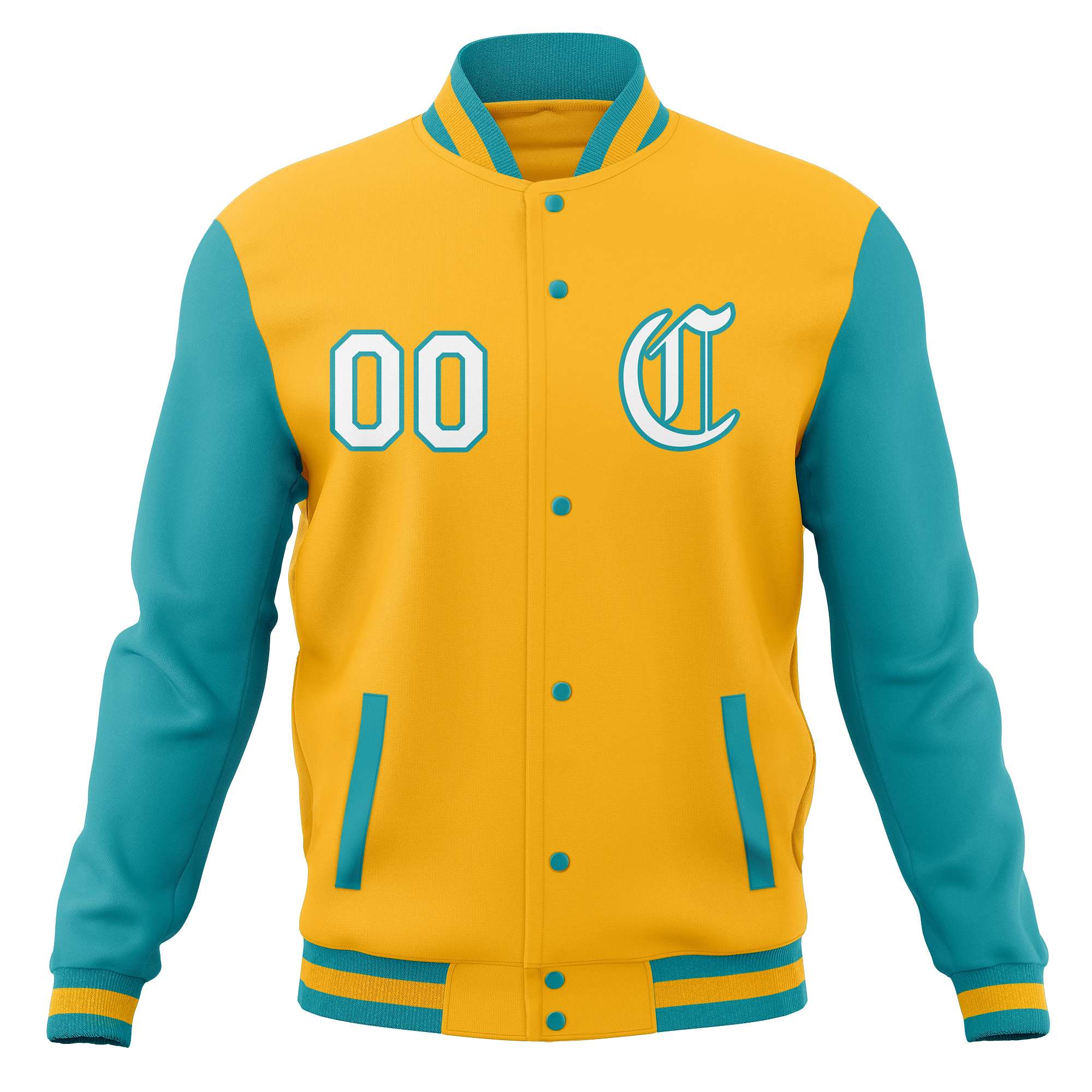 Vestes de baseball Varsity Letterman personnalisées à bouton-pression complète avec manches raglan