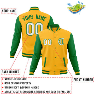 Custom Varsity Letterman Baseball Jackets Personalized Full-Snap Stitched Coats for Men Women