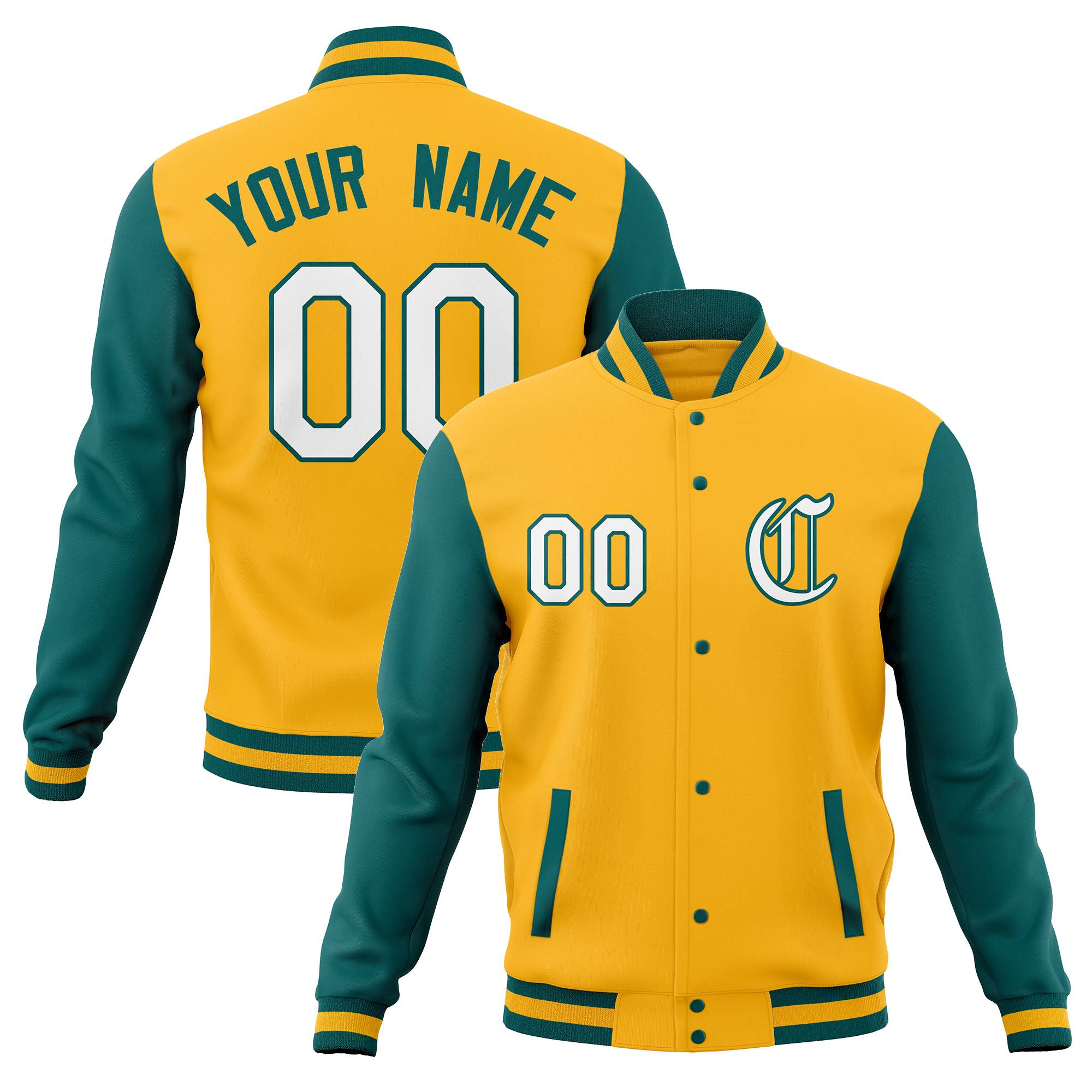 Custom Varsity Letterman Baseball Jackets Personalized Full-Snap Stitched Coats for Adults