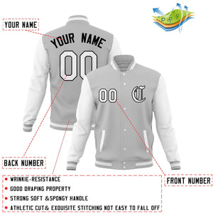 Vestes de baseball Varsity Letterman personnalisées à bouton-pression complète avec manches raglan