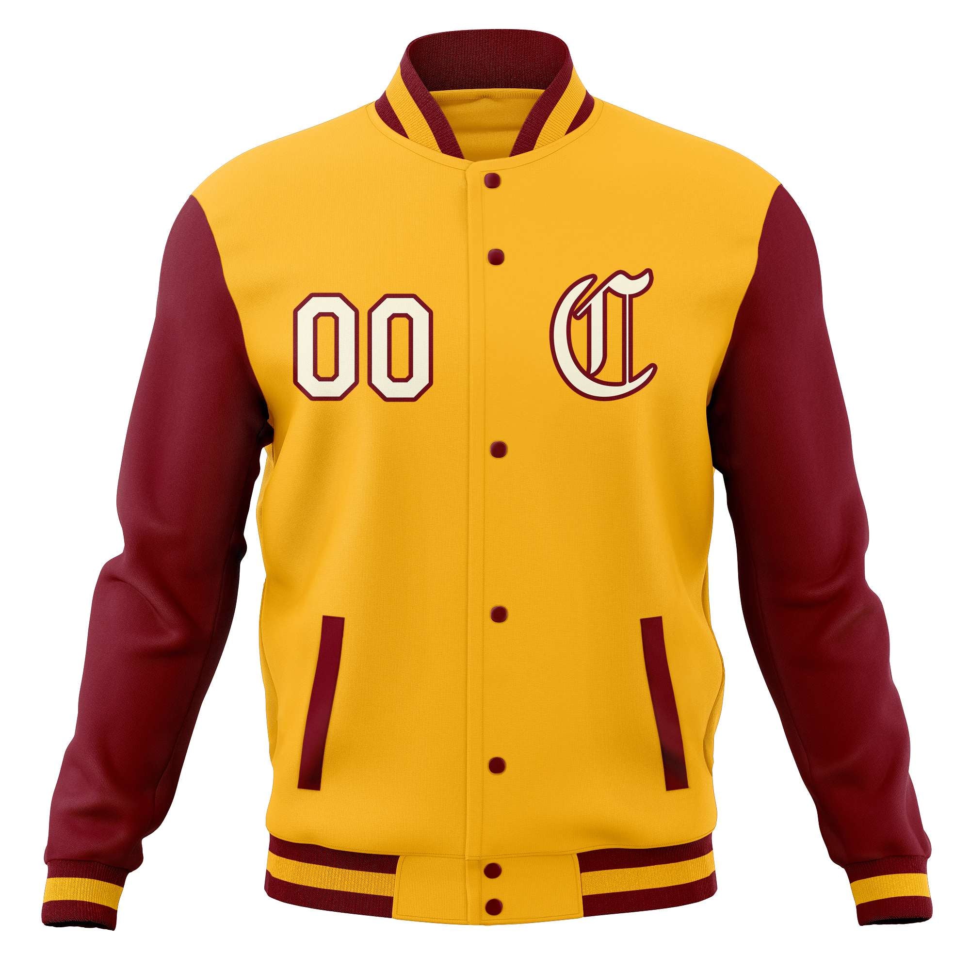 Custom Varsity Letterman Baseball Jackets Personalized Full-Snap Stitched Coats for Adults