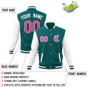 Custom Varsity Letterman Baseball Jackets Personalized Full-Snap Stitched Coats for Men Women