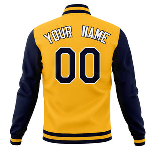 Vestes de baseball Varsity Letterman personnalisées à bouton-pression complète avec manches raglan