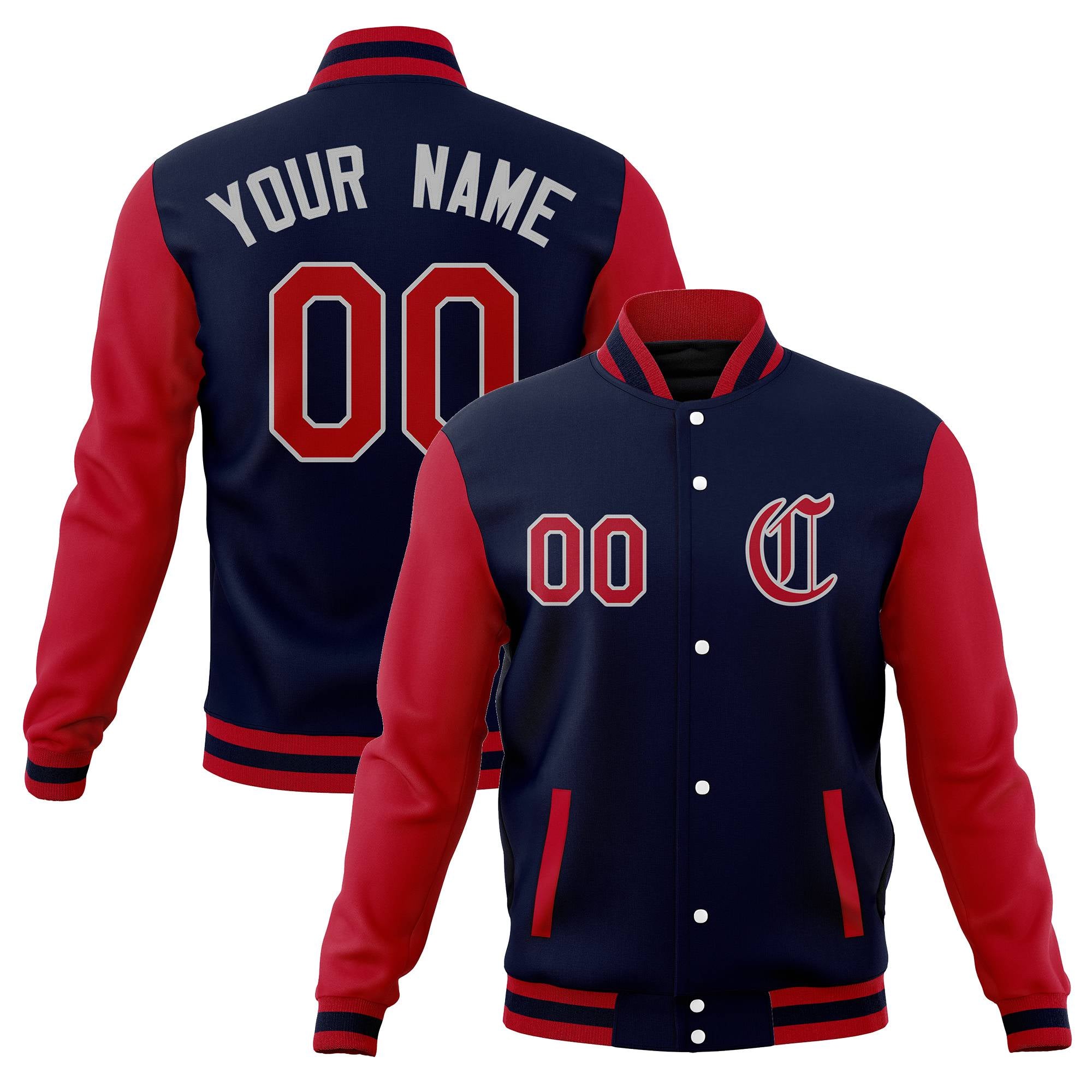 Custom Full-Snap Baseball Coats Raglan Sleeves Varsity Letterman Jackets