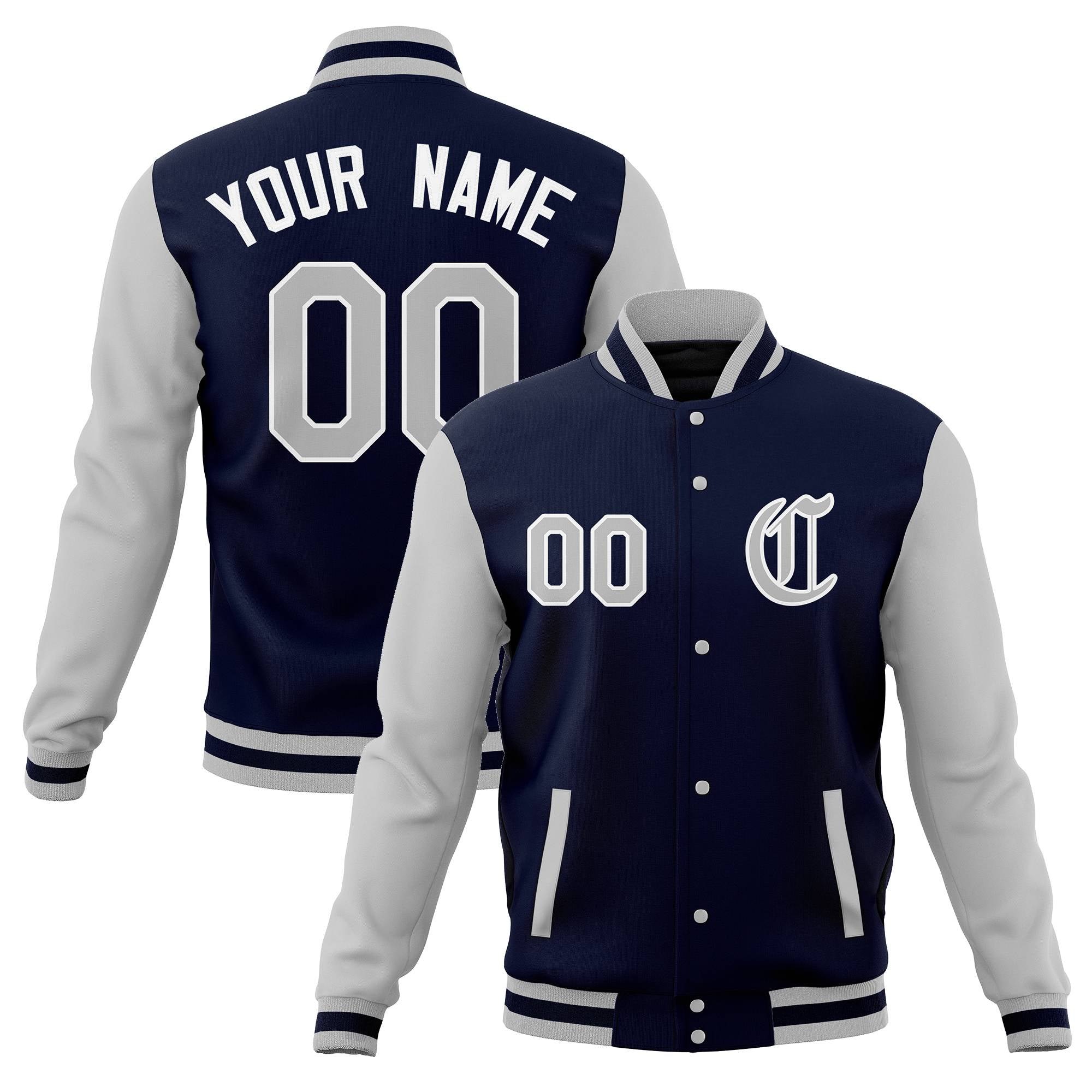 Custom Full-Snap Baseball Coats Personalized Varsity Letterman Jackets with Raglan Sleeves