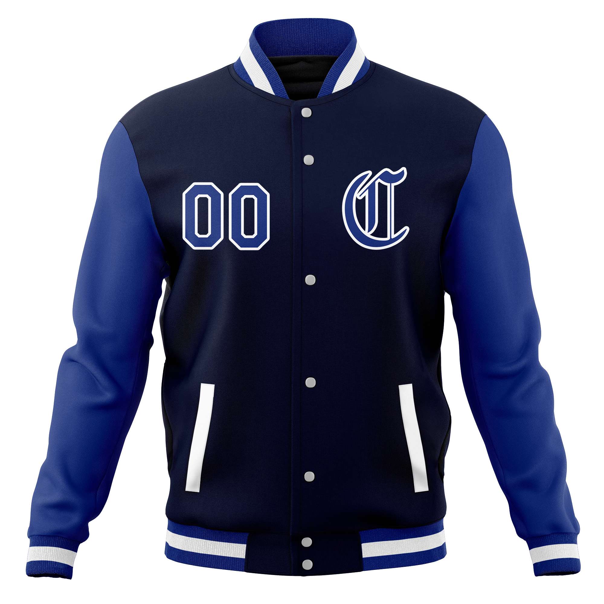 Custom Varsity Letterman Jackets Personalized Baseball Coats Full-Snap with Raglan Sleeves