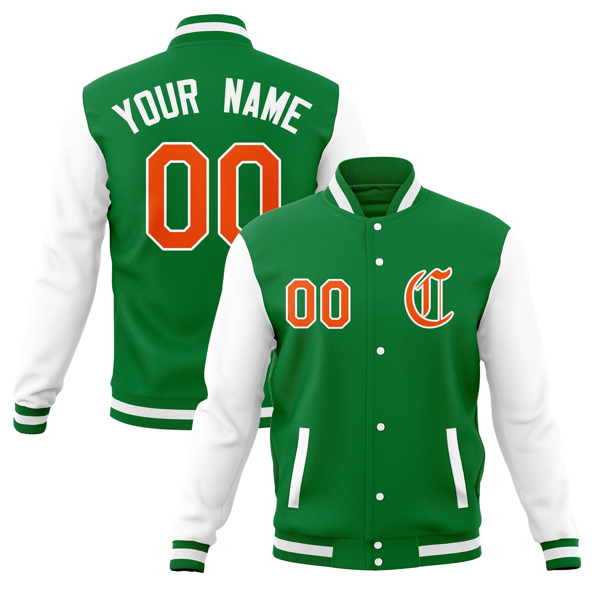 Custom Varsity Letterman Baseball Jackets Personalized Full-Snap Stitched Coats for Adults