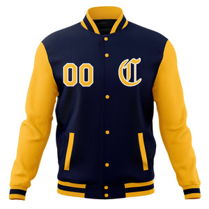 Vestes de baseball Varsity Letterman personnalisées à bouton-pression complète avec manches raglan