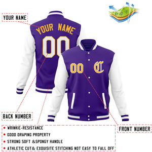 Custom Varsity Letterman Baseball Jackets Personalized Full-Snap Stitched Coats for Men Women