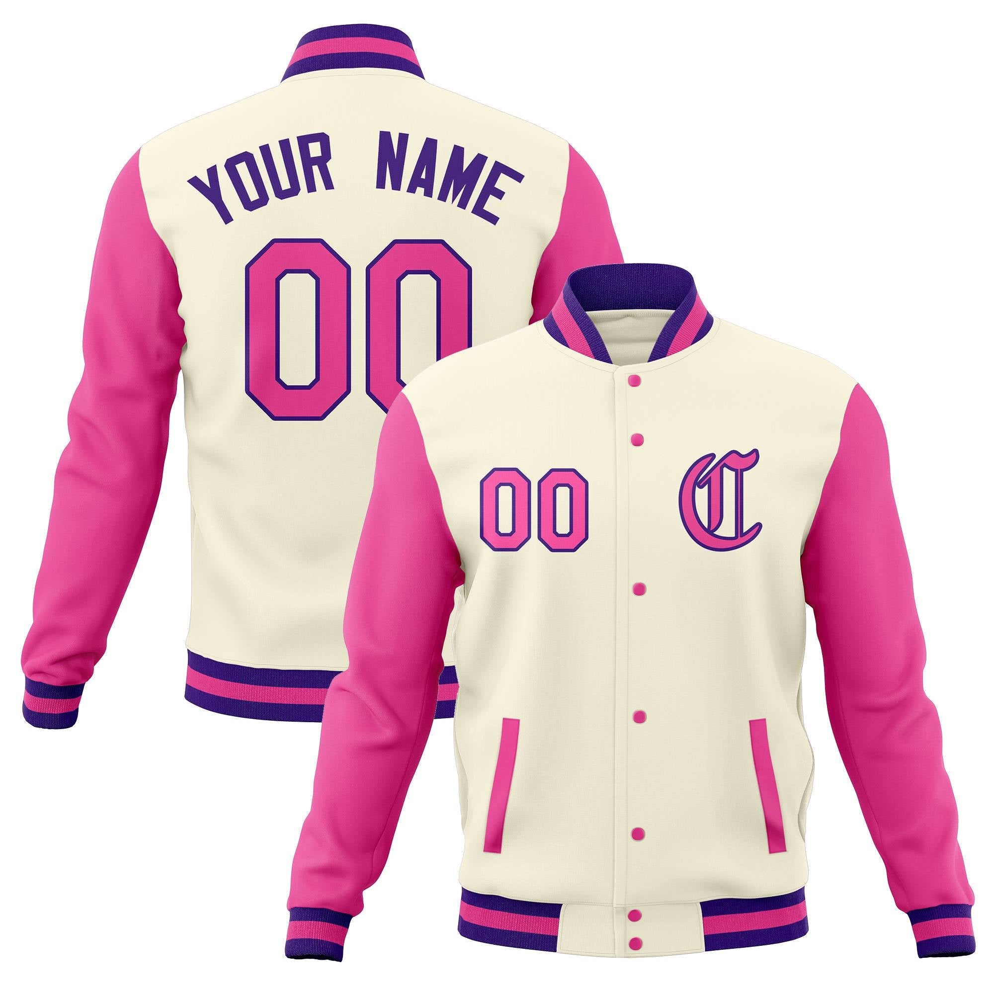 Custom Varsity Letterman Baseball Jackets Personalized Full-Snap Stitched Coats for Men Women