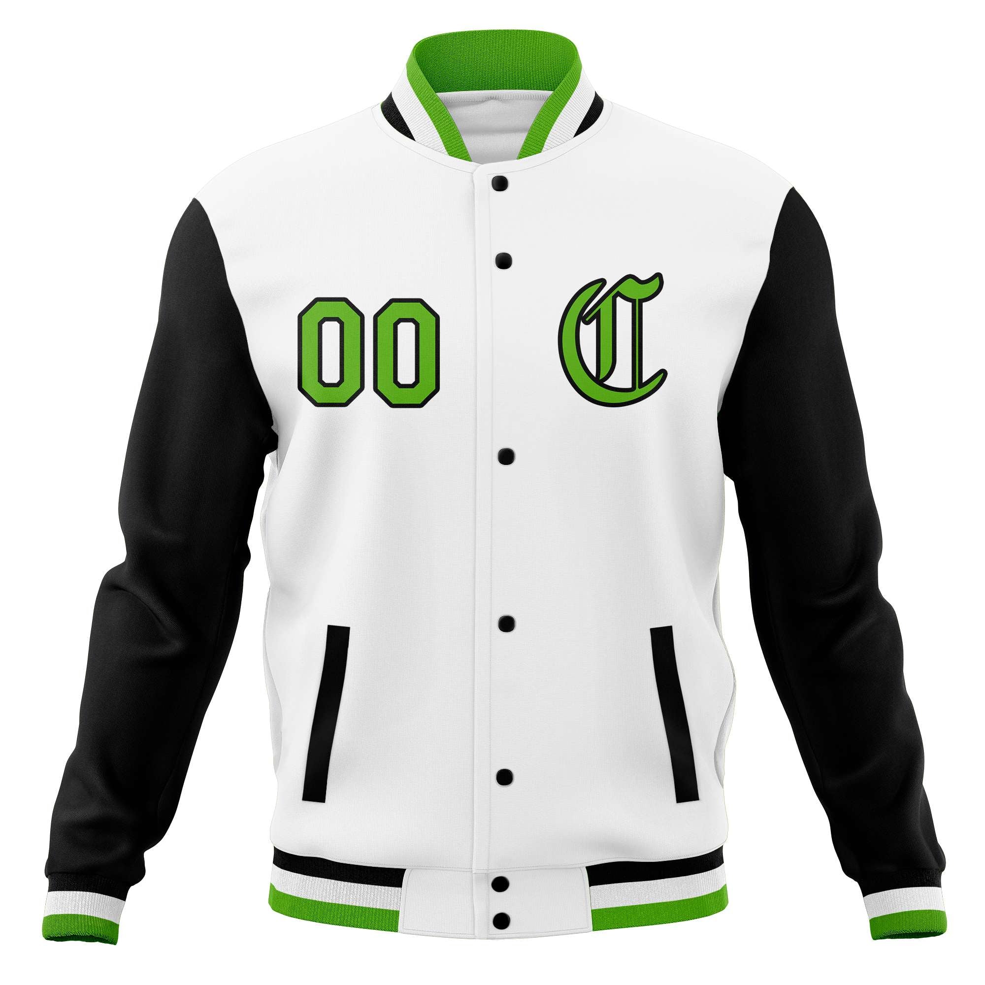 Custom Varsity Letterman Baseball Jackets Personalized Full-Snap with Raglan Sleeves