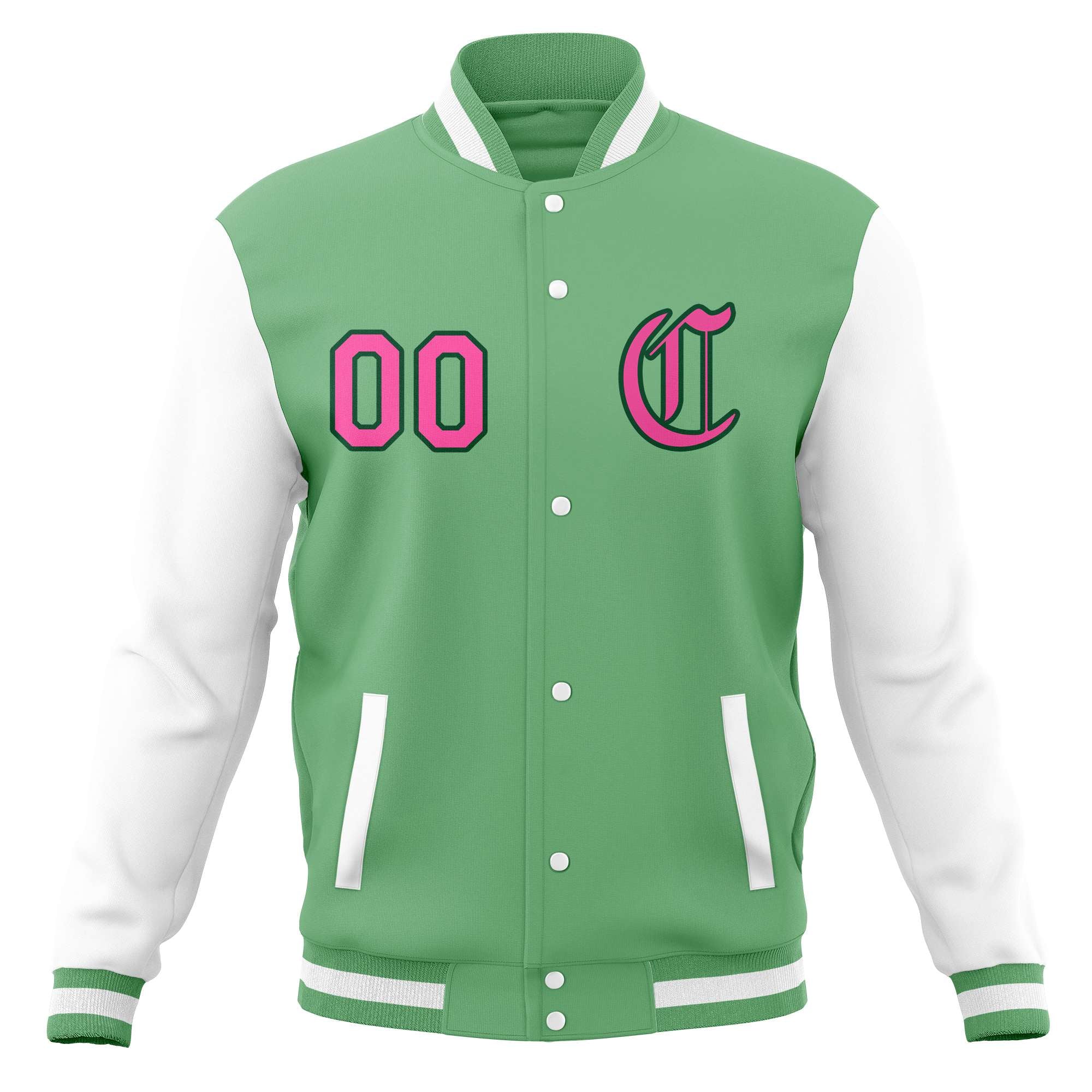 Vestes de baseball Varsity Letterman personnalisées à bouton-pression complète avec manches raglan