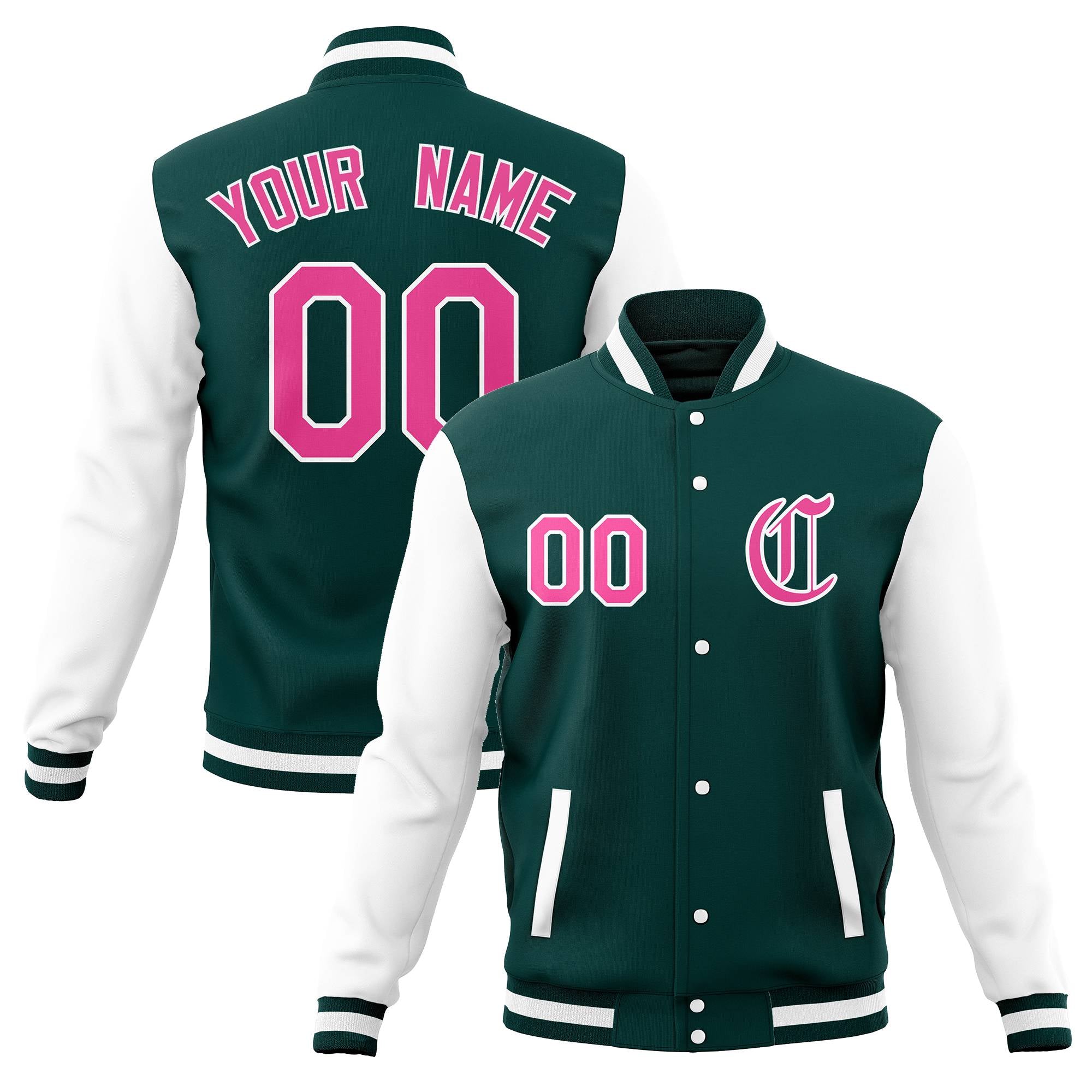 Custom Varsity Letterman Baseball Jackets Personalized Full-Snap Stitched Coats for Adults