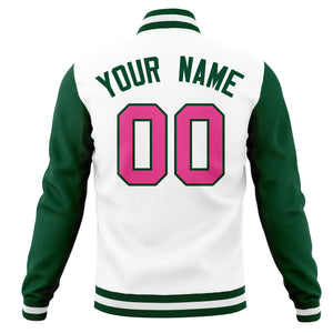 Custom Varsity Letterman Baseball Jacket Personalized Full-Snap Stitched Name Number