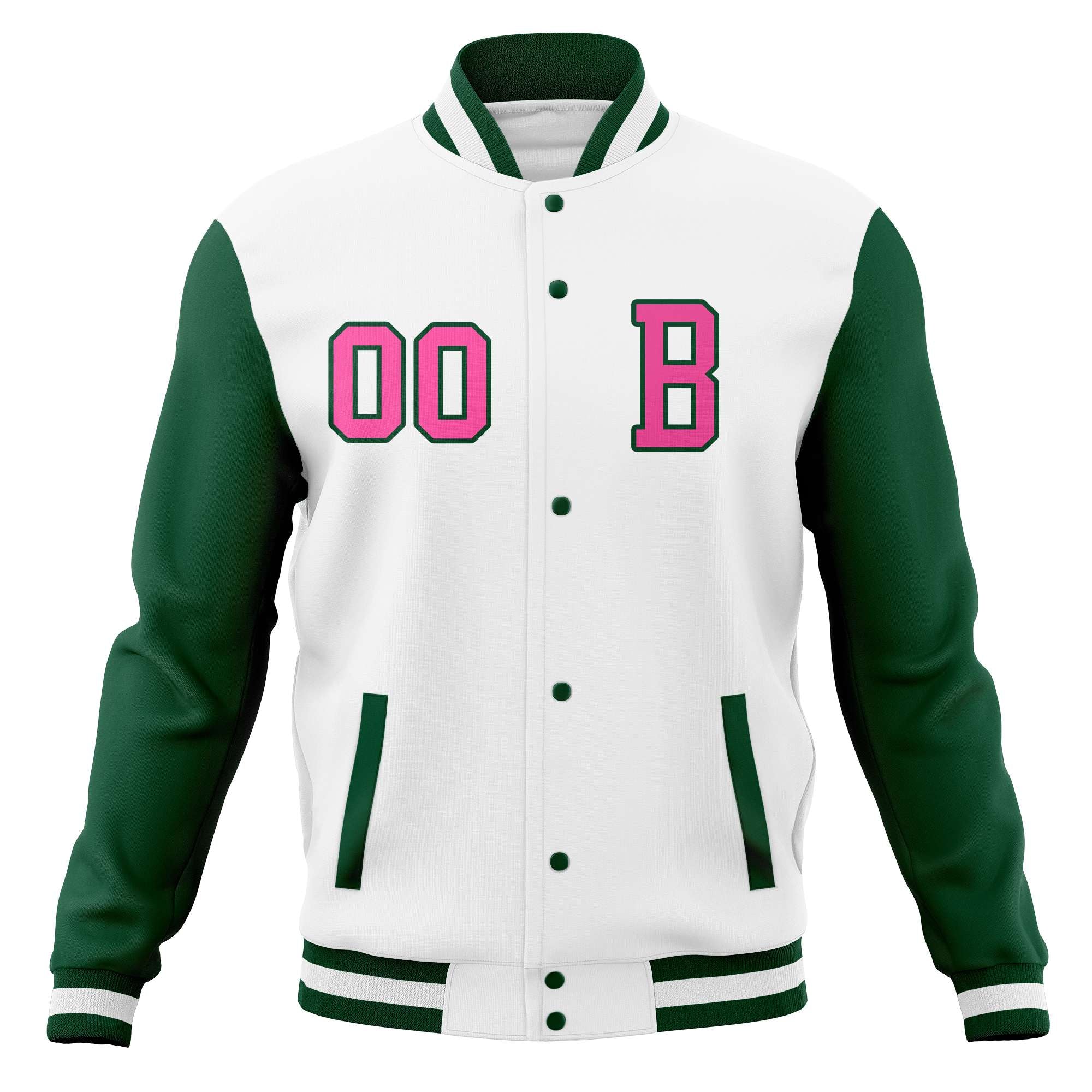 Veste de baseball Varsity Letterman personnalisée Numéro de nom cousu à pression complète