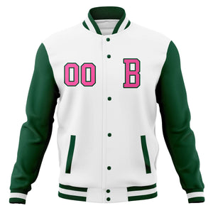 Custom Varsity Letterman Baseball Jacket Personalized Full-Snap Stitched Name Number