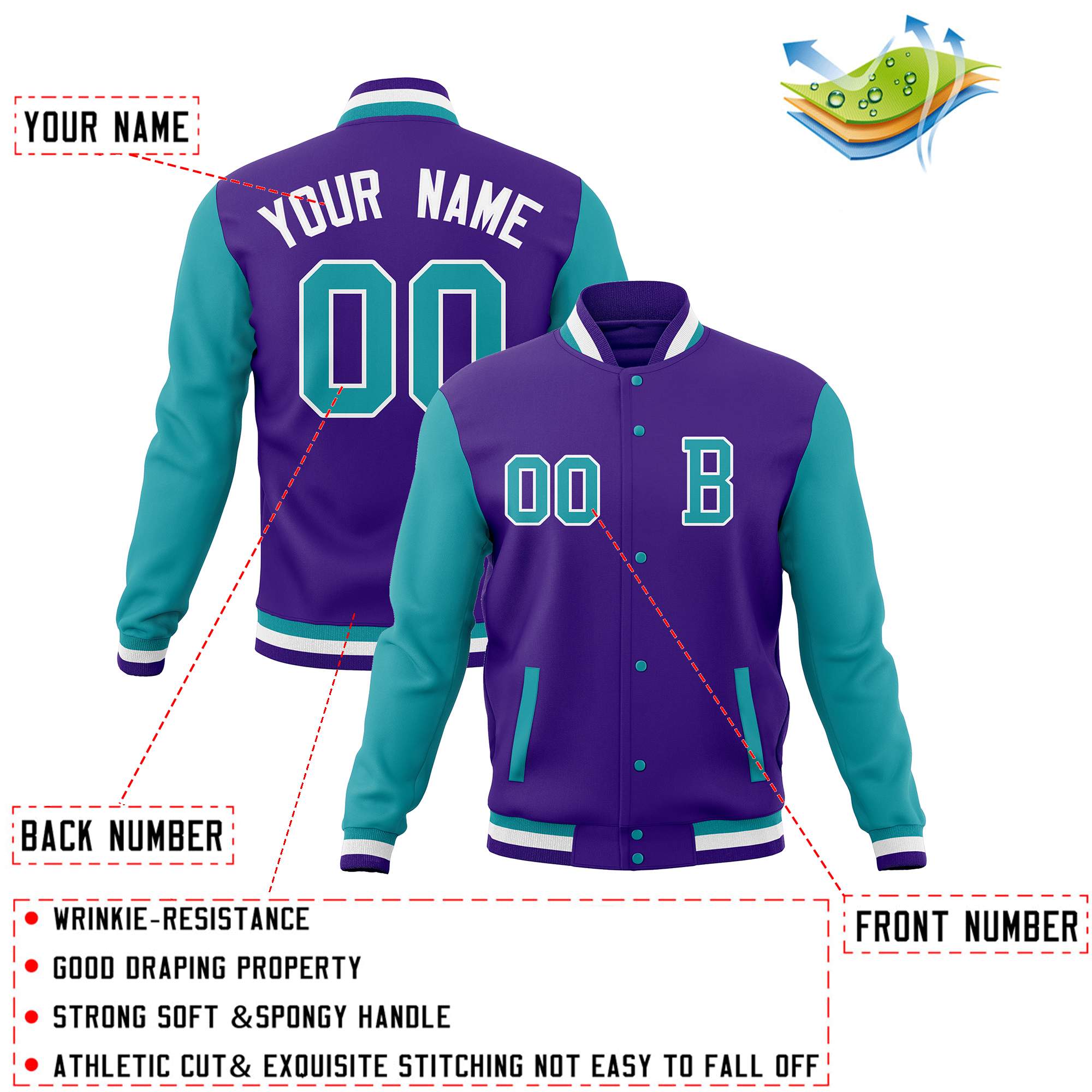 Custom Personalized Stitched Varsity Letterman Jacket and Full-Snap Baseball Coats