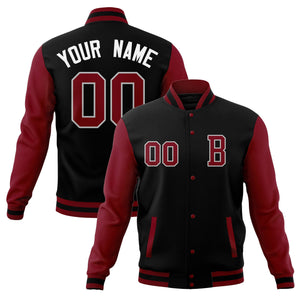 Custom Varsity Letterman Baseball Jacket Personalized Full-Snap Stitched Name Number