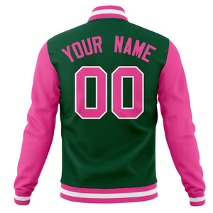 Custom Varsity Letterman Baseball Jacket Personalized Full-Snap Stitched Name Number