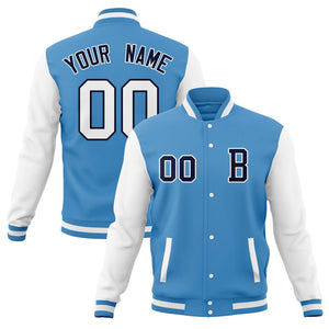 Custom Varsity Letterman Baseball Jacket Personalized Full-Snap Stitched Name Number