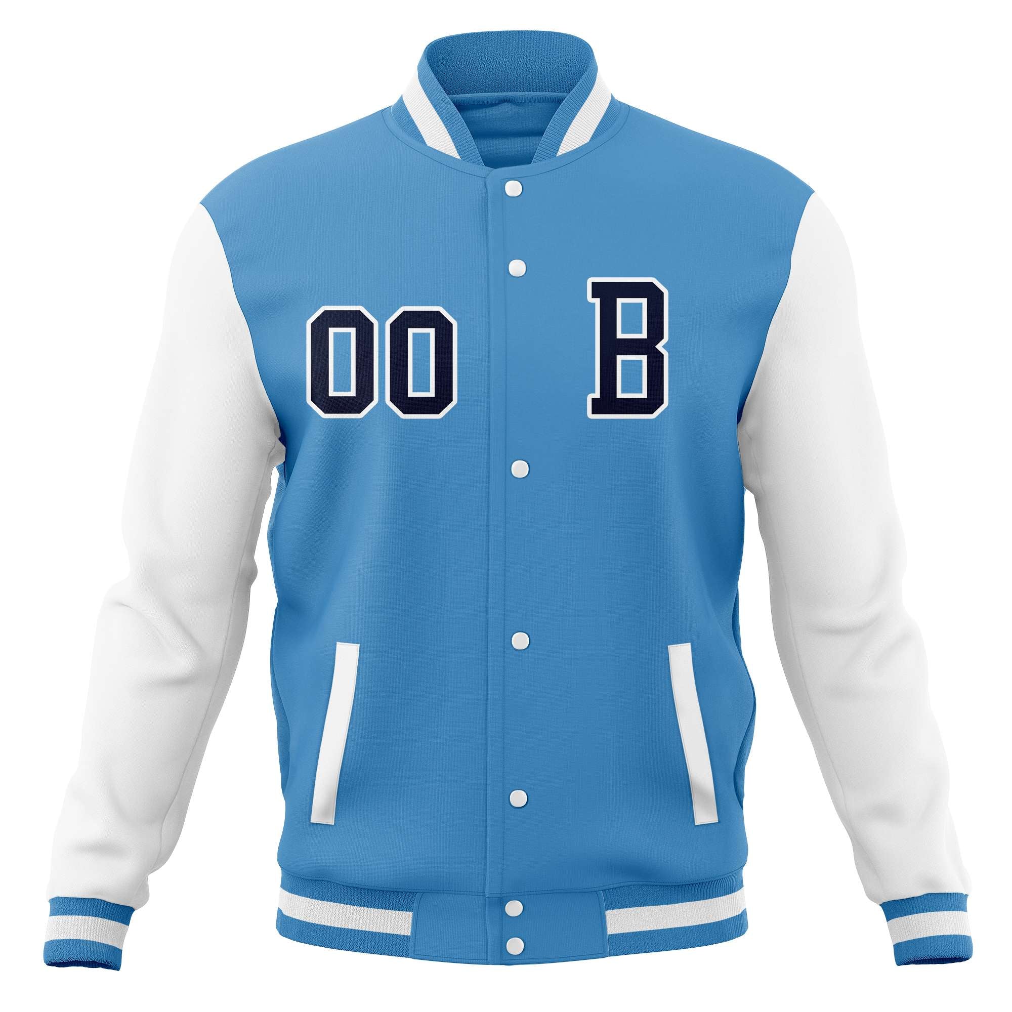 Veste de baseball Varsity Letterman personnalisée Numéro de nom cousu à pression complète