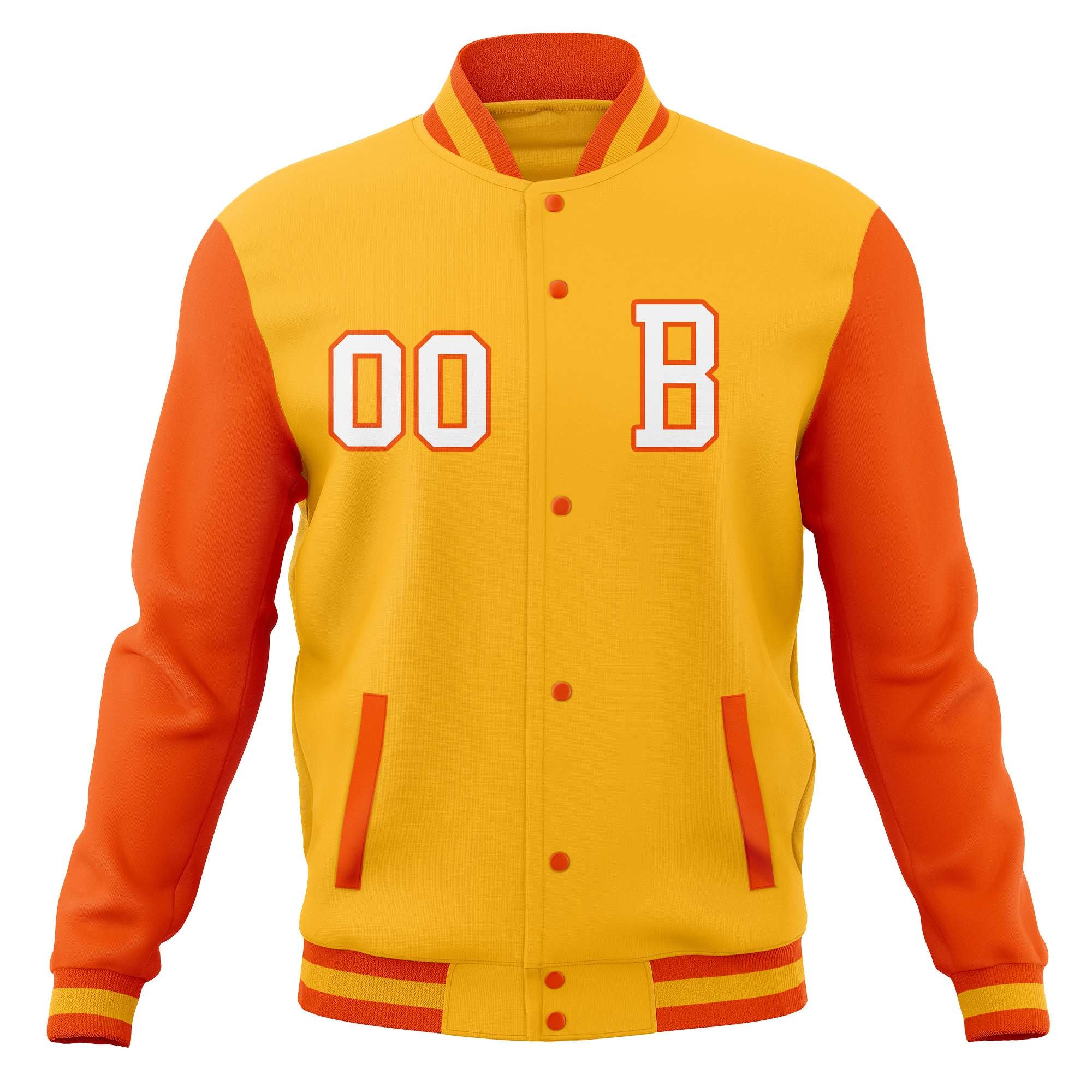 Custom Varsity Letterman Baseball Jacket Personalized Full-Snap Stitched Name Number